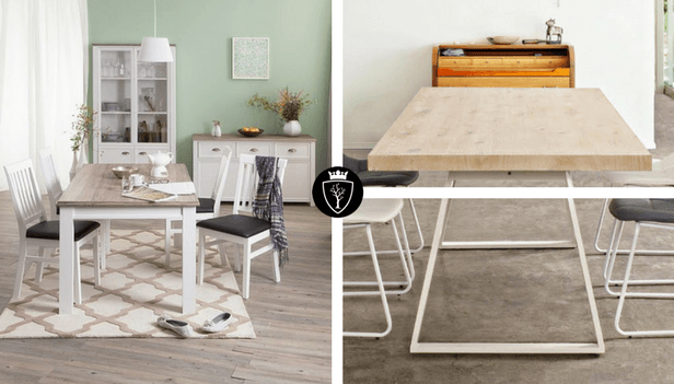 Tavolo in legno massello sbiancato