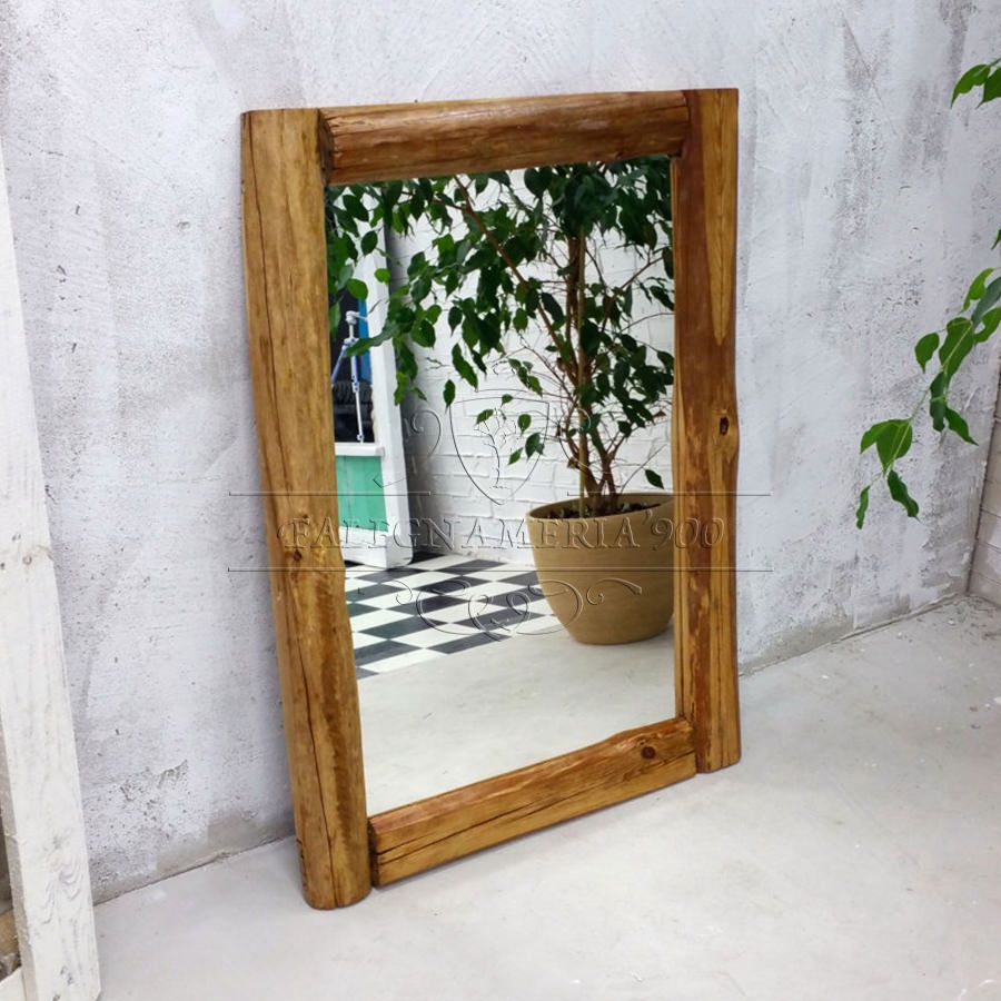 Specchio in legno massello di castagno - Igor
