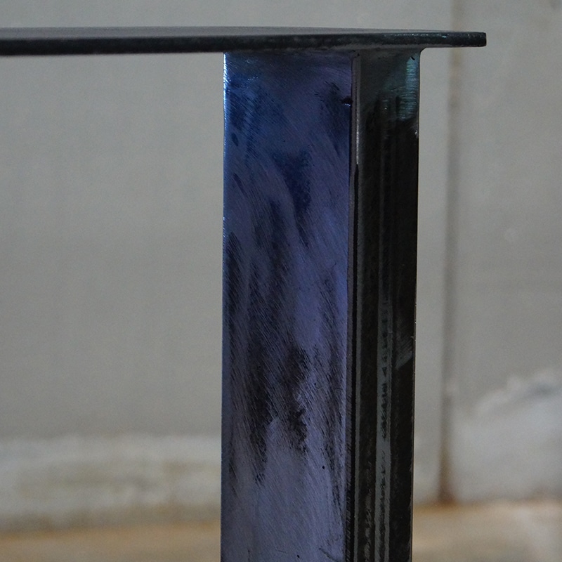 Gambe in ferro per tavolo in legno massello modello Trapezio - immagine 2