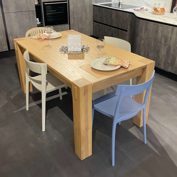 tavolo legno massello rovere allungabile